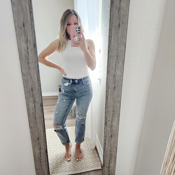 VERVET BY FLYING MONKEY Boyfriend Jeans Plus Size 22W Dreamland - Picture 9 of 13